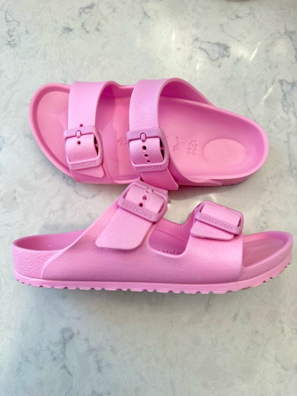 Birkenstock Kids Arizona EVA Pink Two-Strap Slide Sandals